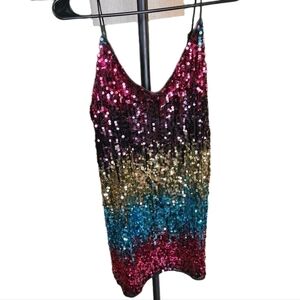 Medium multi color sequin dress